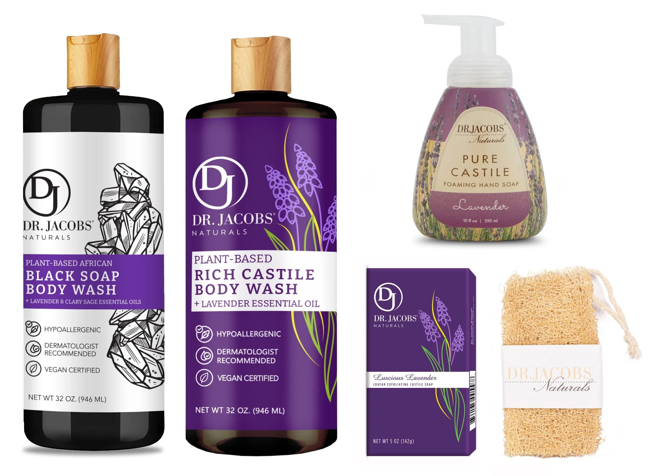 Lavender Soap Gift Set - Includes Loofah & More