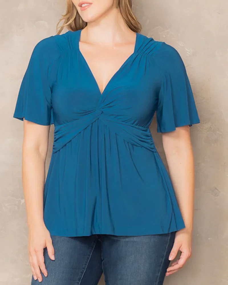 Plus Size Abby Twist Front Blouse - Image 17
