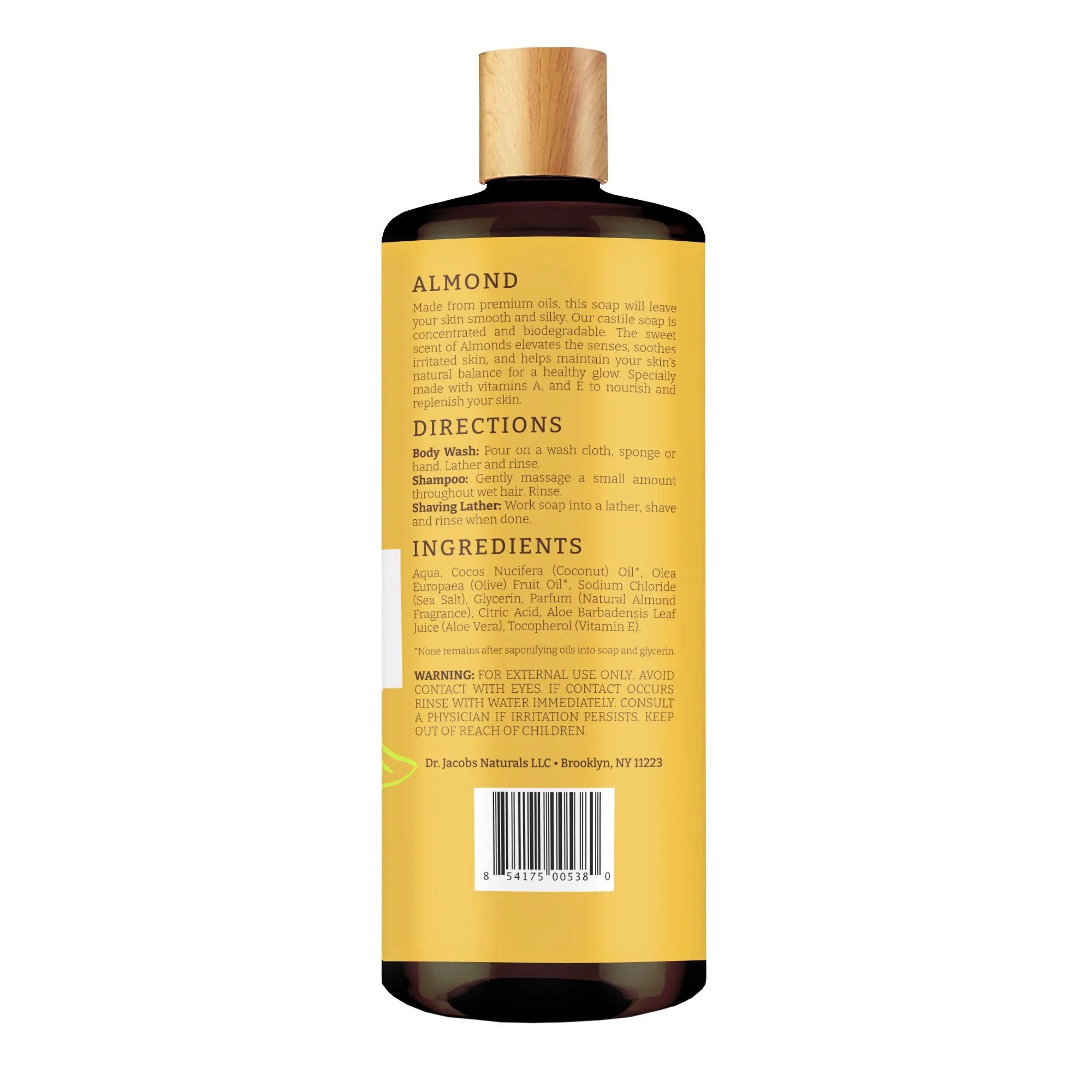 Almond Castile Soap Body Wash - 32 oz - Image 3