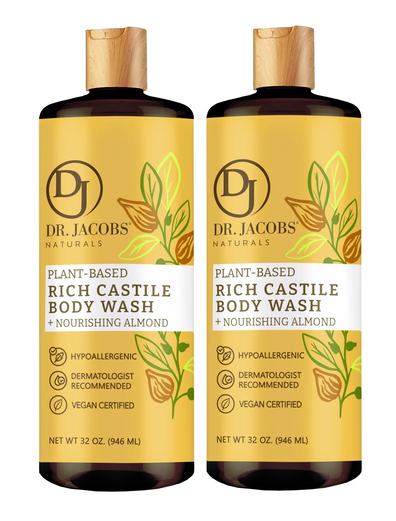 Almond Castile Soap Body Wash - 32 oz - Image 7
