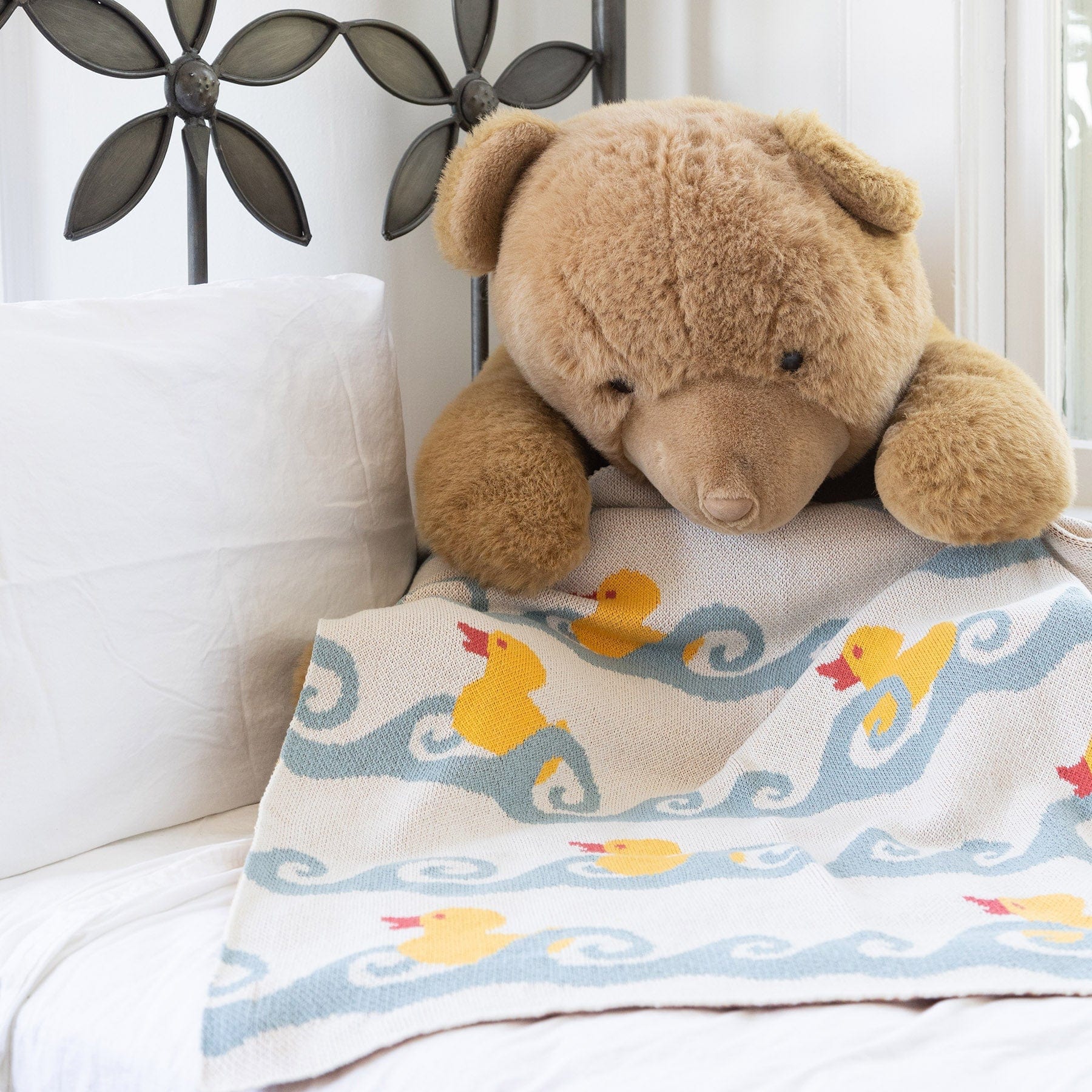 Baby Cotton Knit Blanket - Ducky