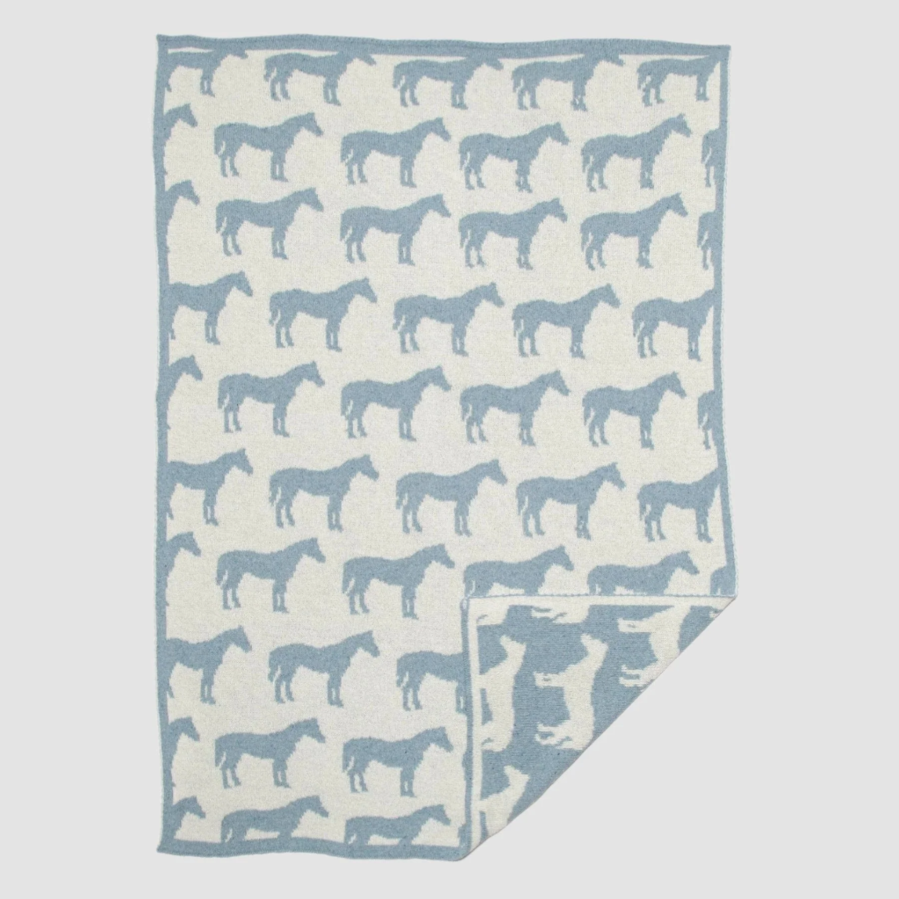 Baby Reversible Cotton Knit Blanket - Pony - Image 2