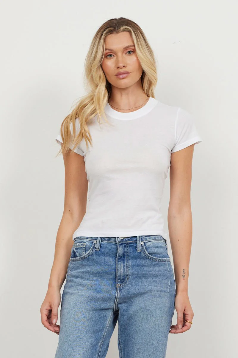 Basic Capped Sleeve Baby Cotton Tee - Image 3