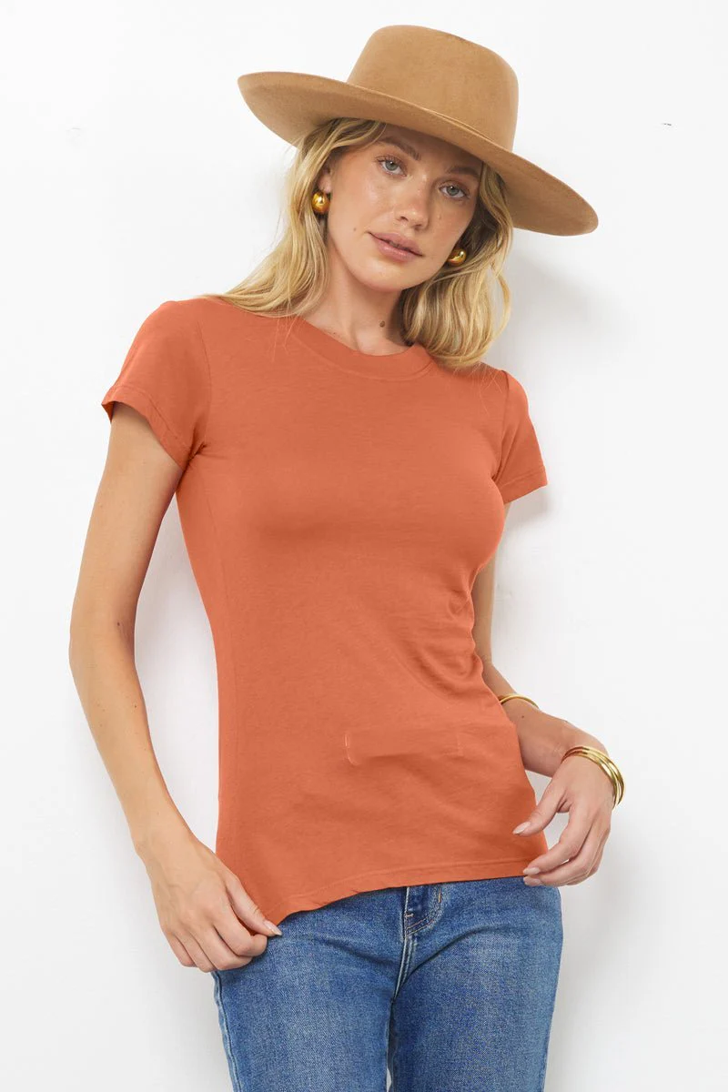 Basic Classic Crew Neck Fitted Cotton Tee - Image 13