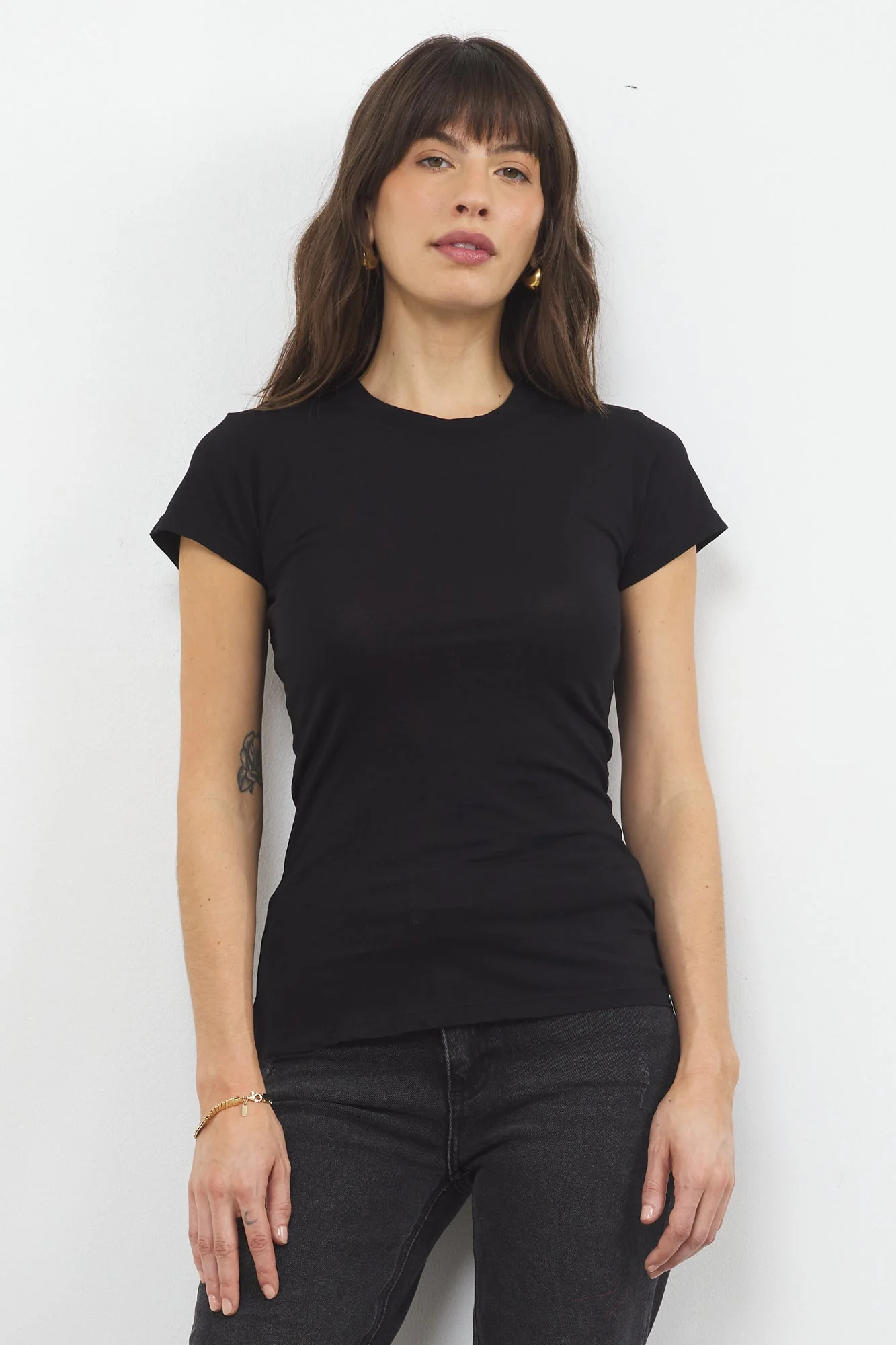 Basic Classic Crew Neck Fitted Cotton Tee - Image 8