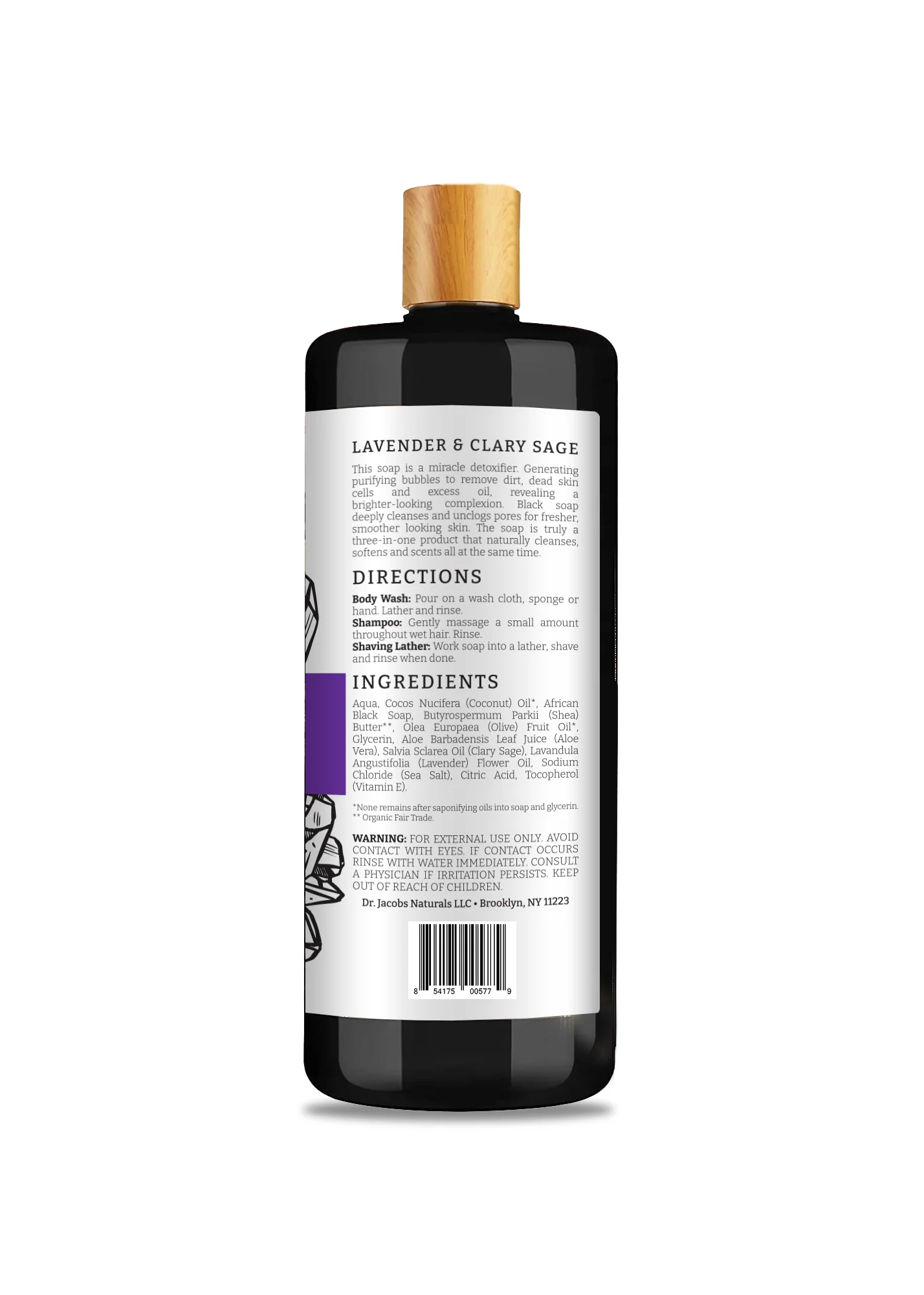 Black Soap Detoxifying Cleanser - Lavender & Sage - Image 5