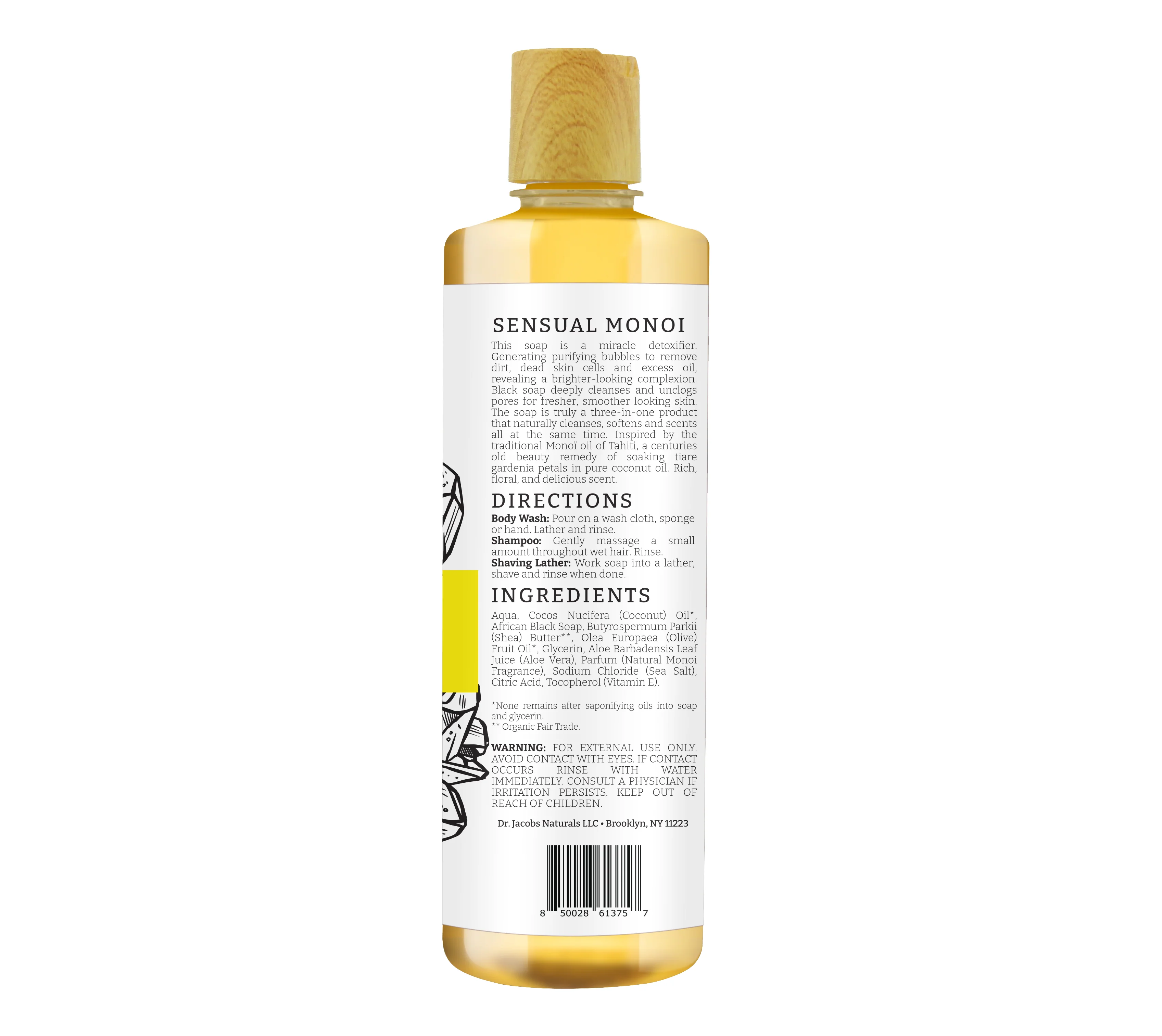 Black Soap Detoxifying Cleanser - Monoi Scent - Image 6