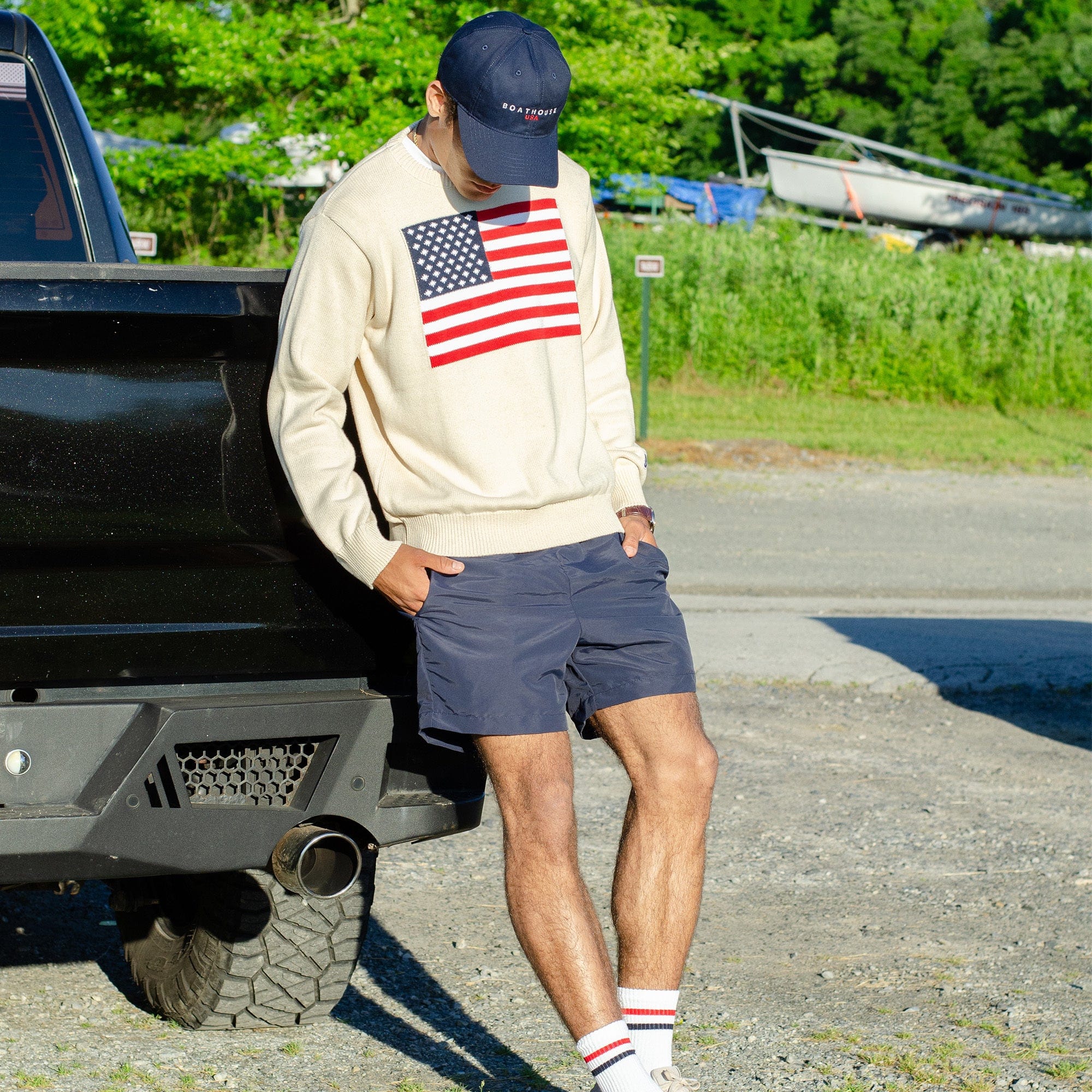 USA Unstructured 6 Panel Baseball Cap - Image 3