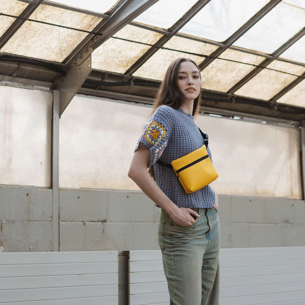 Vegan Leather Belt Bag, Fanny Pack - Camel - Image 5
