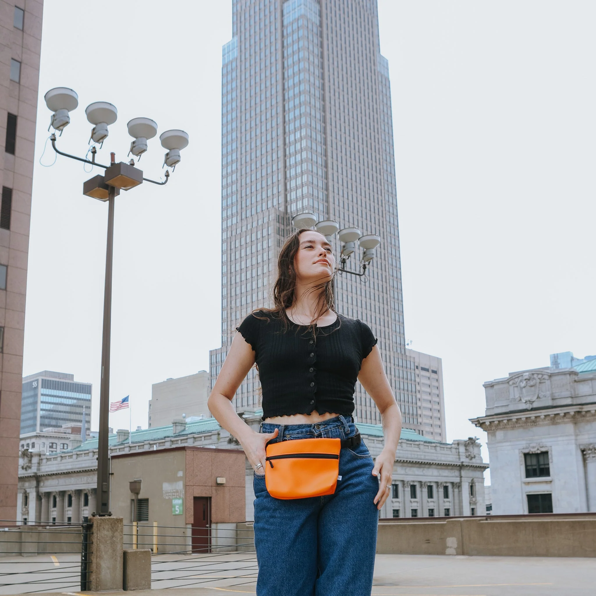 Vegan Leather Belt Bag, Fanny Pack - Camel - Image 6