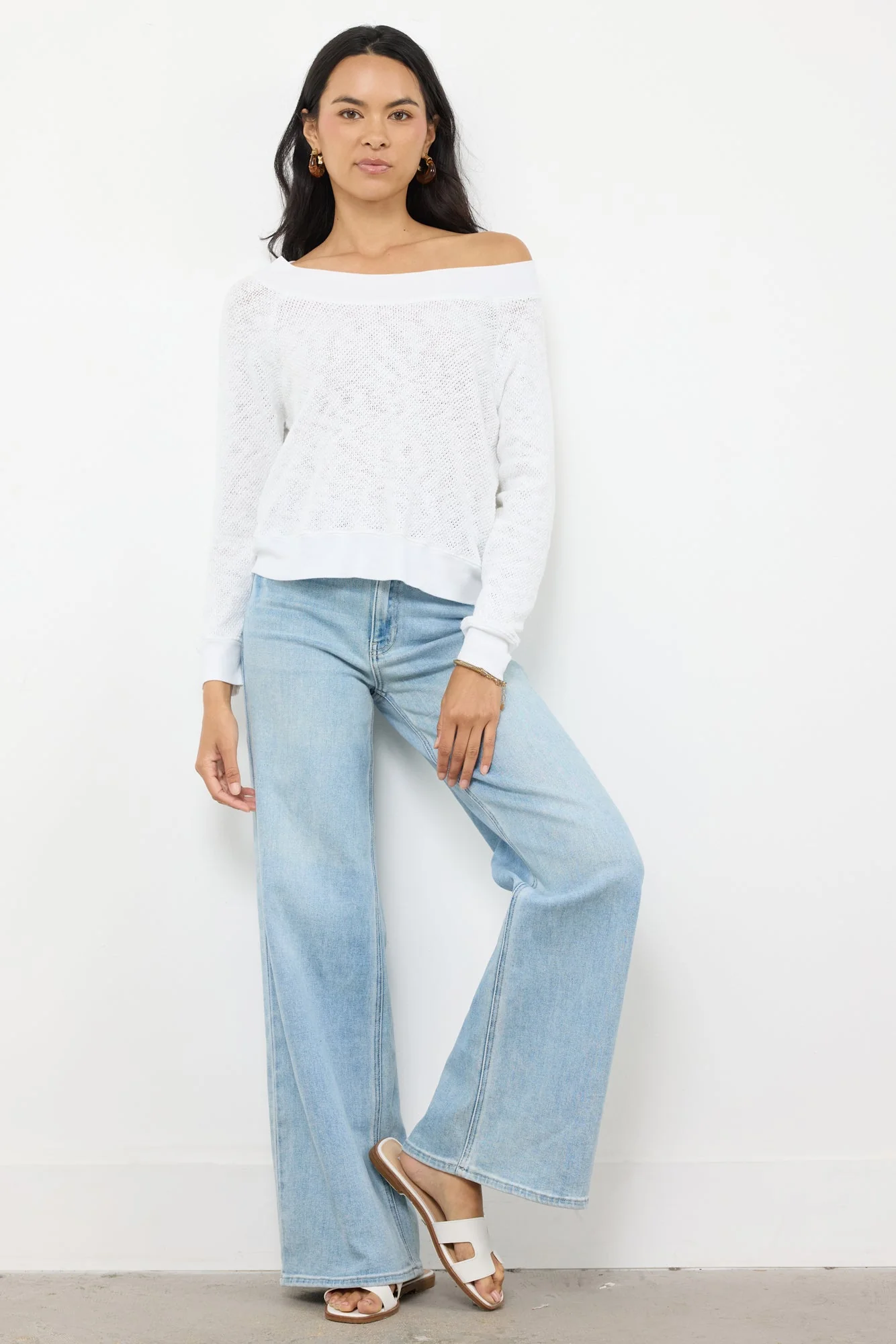 Carol Off-Shoulder Semi-Sheer Pullover - Image 2