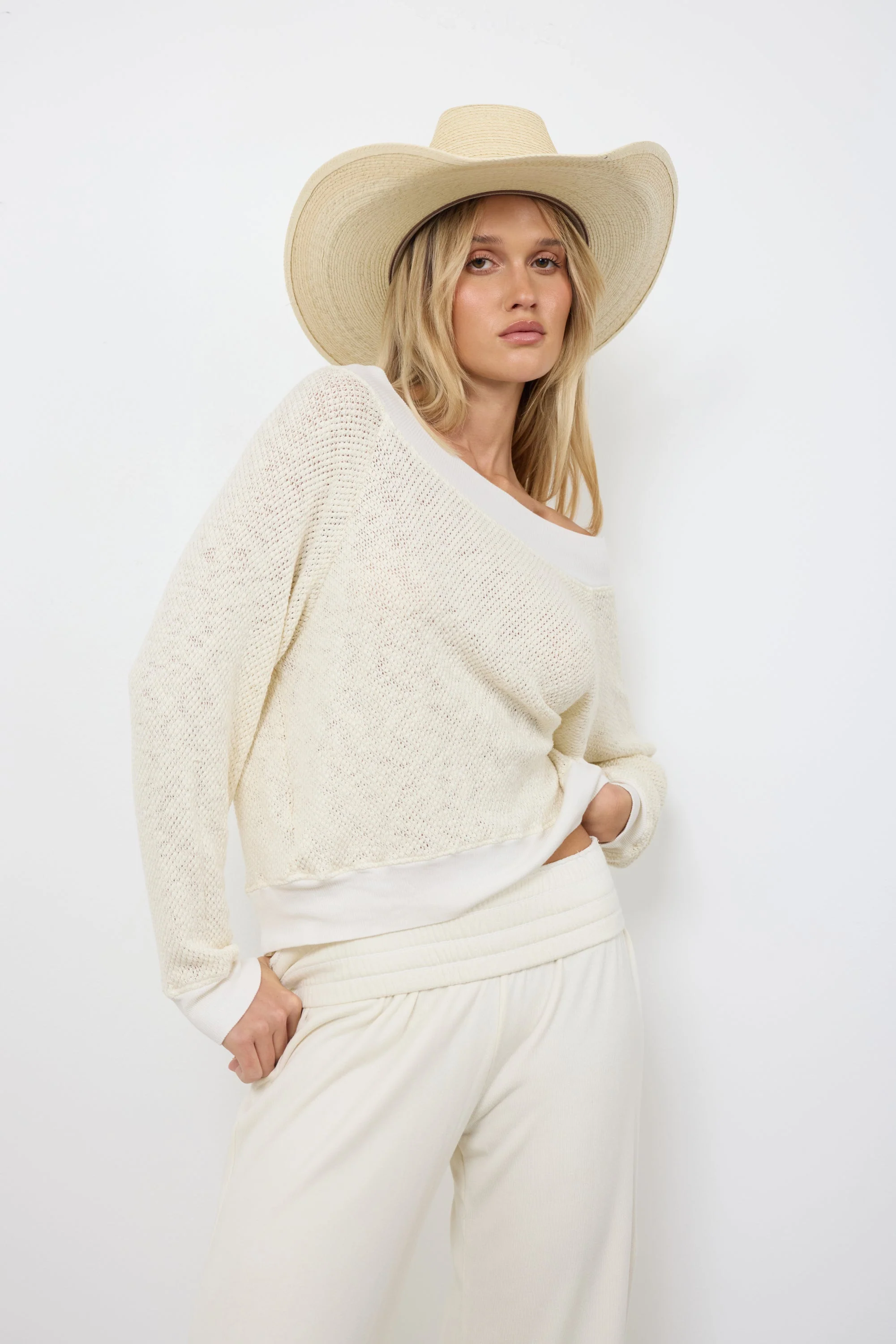 Carol Off-Shoulder Semi-Sheer Pullover - Image 5