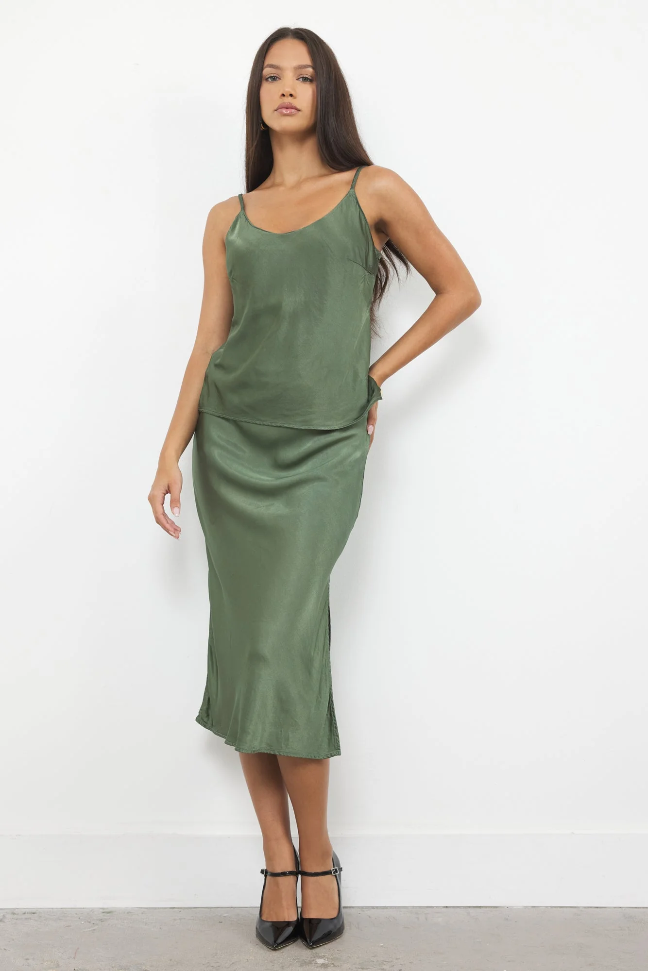 Cecilia You Back Satin Tank w/Adjustable Straps - Image 2