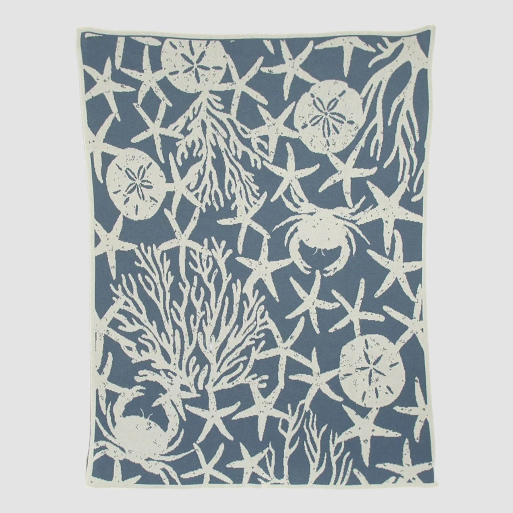 Cotton Sustainable Knit Throw Blanket - Ocean's Edge