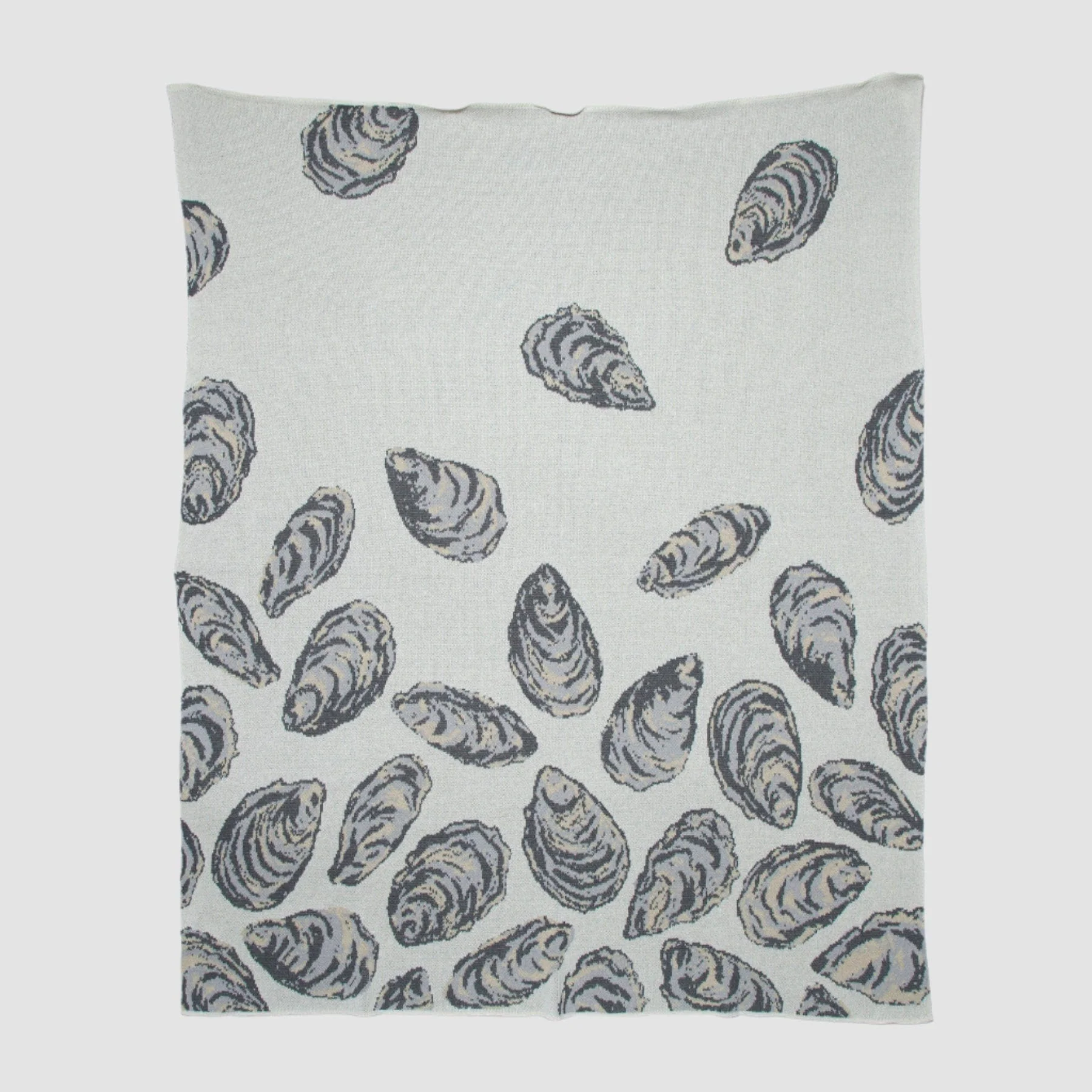 Cotton Sustainable Knit Throw Blanket | Coastal - Oyster - Image 5