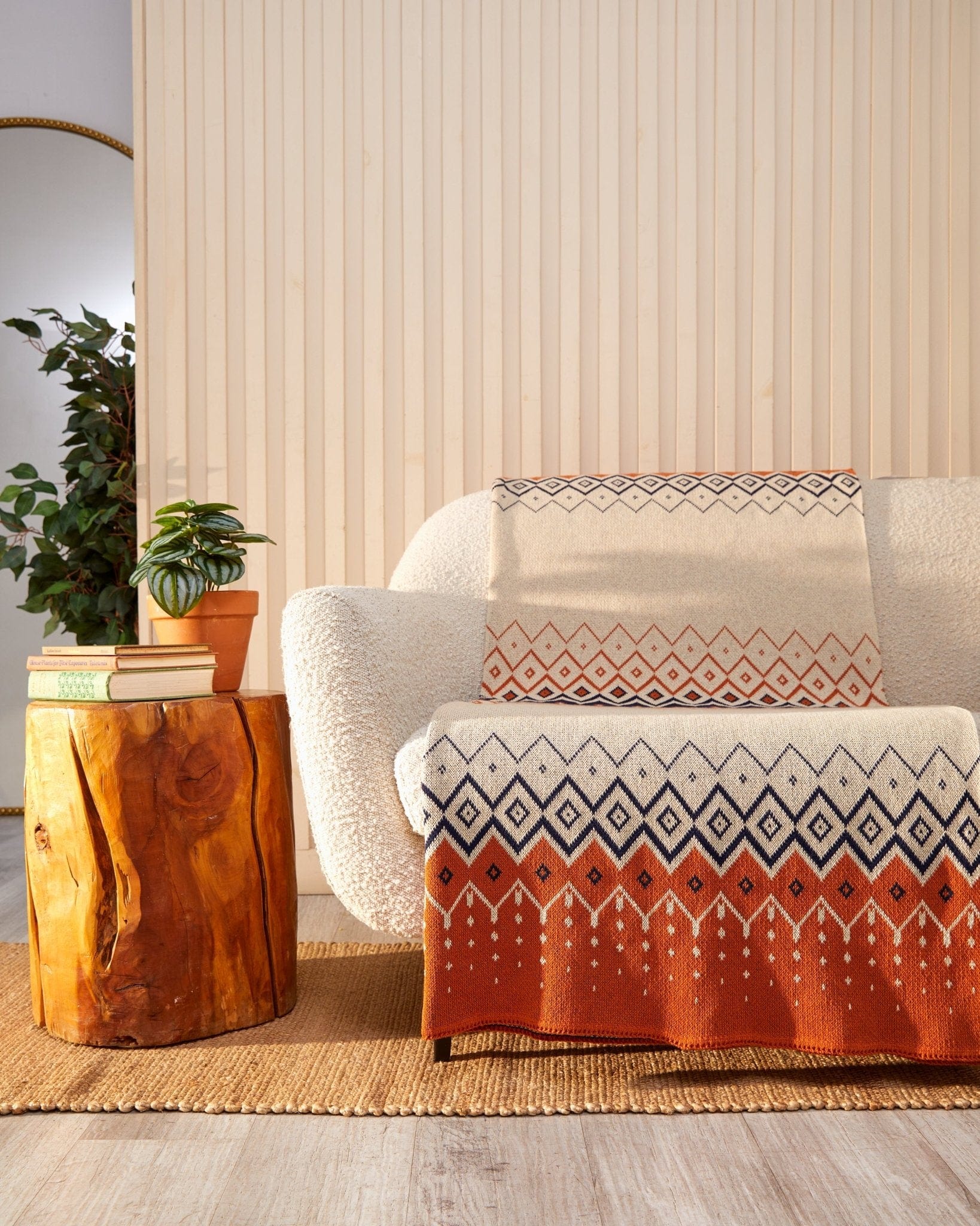 Cotton Sustainable Knit Throw Blanket - Vintage Icelandic - Image 3