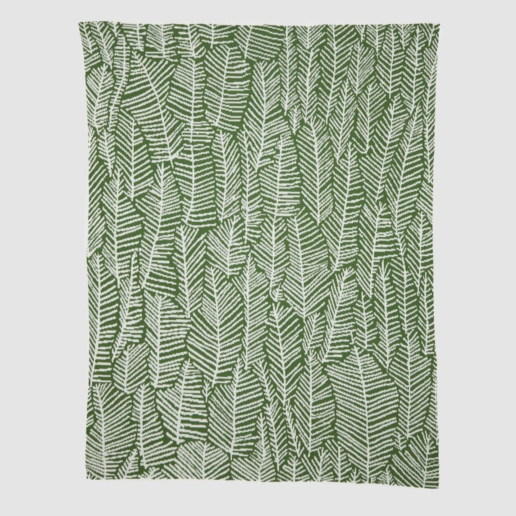 Cotton Sustainable Knit Throw Blanket - Leaf Melody by Elodie Blanchard - Image 2