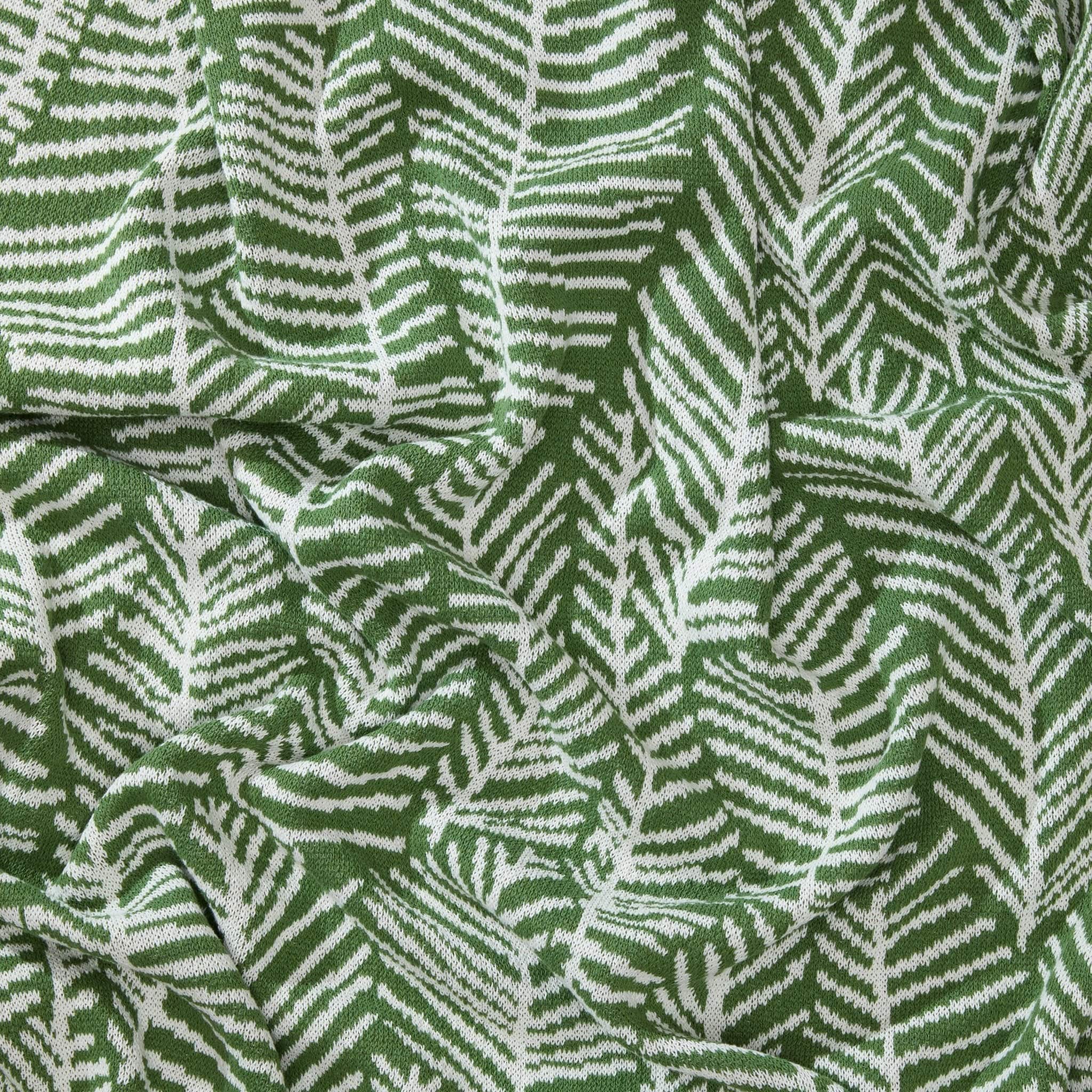 Cotton Sustainable Knit Throw Blanket - Leaf Melody by Elodie Blanchard - Image 3
