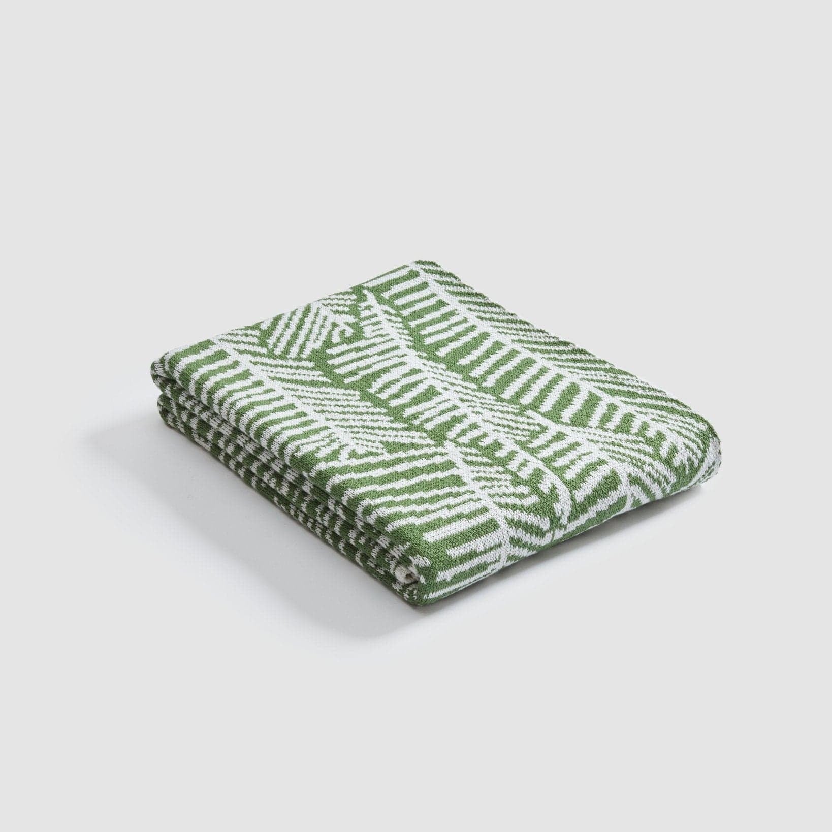 Cotton Sustainable Knit Throw Blanket - Leaf Melody by Elodie Blanchard - Image 4