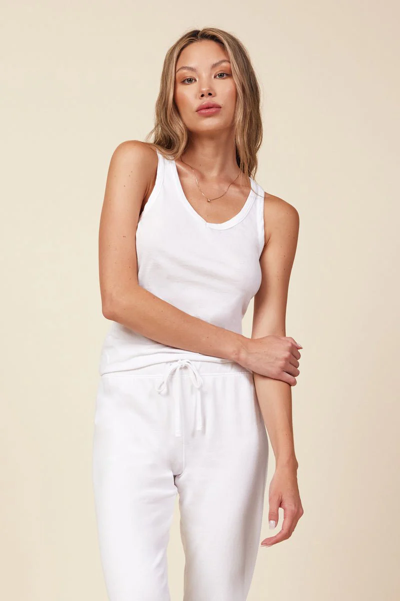 Deep V-Neck Scoop Cotton Tank Top