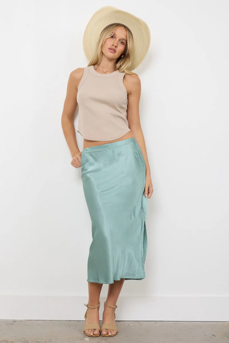 Dorit Silky Slip Skirt with Leg Slip - Image 7