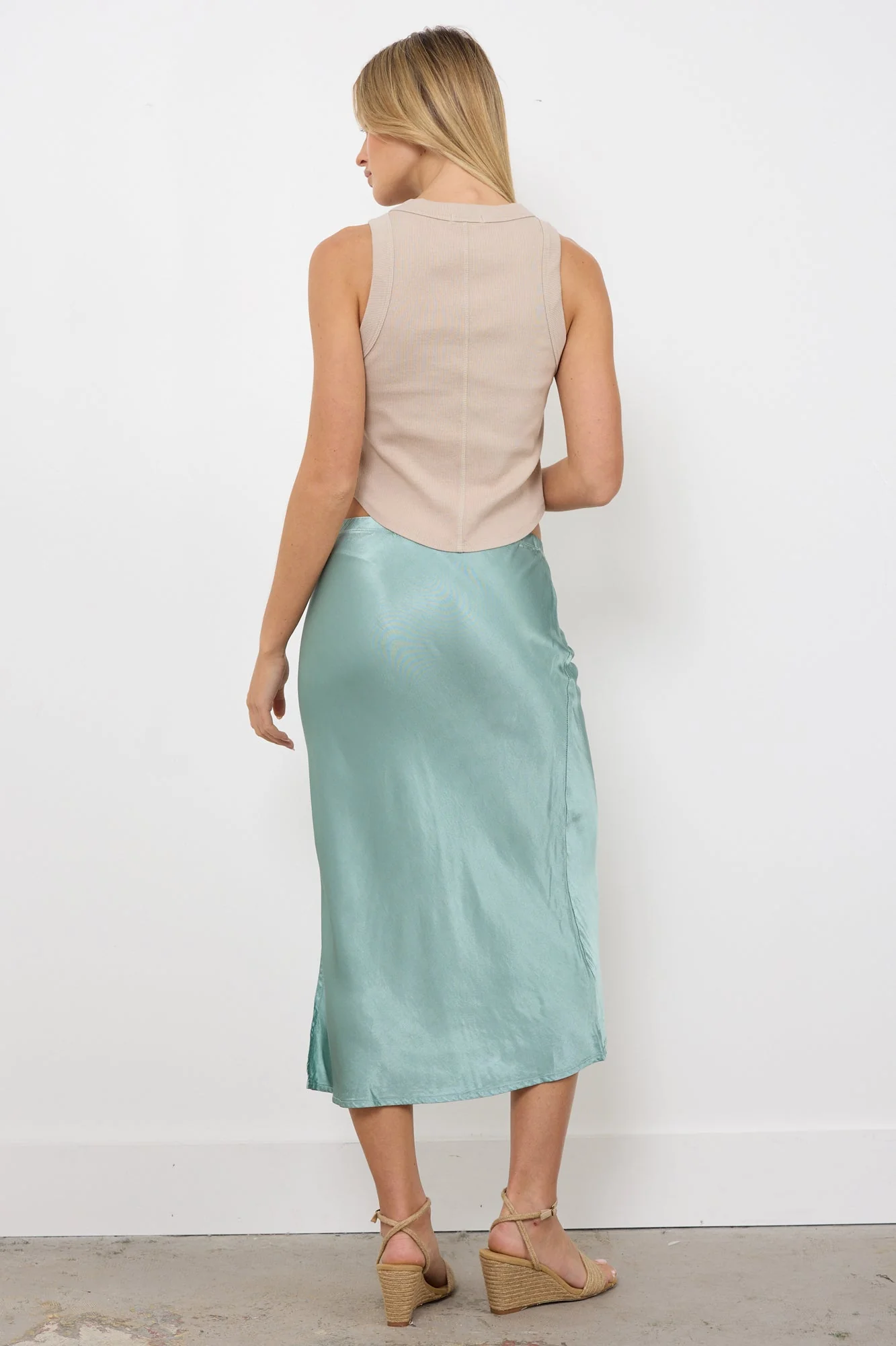 Dorit Silky Slip Skirt with Leg Slip - Image 8