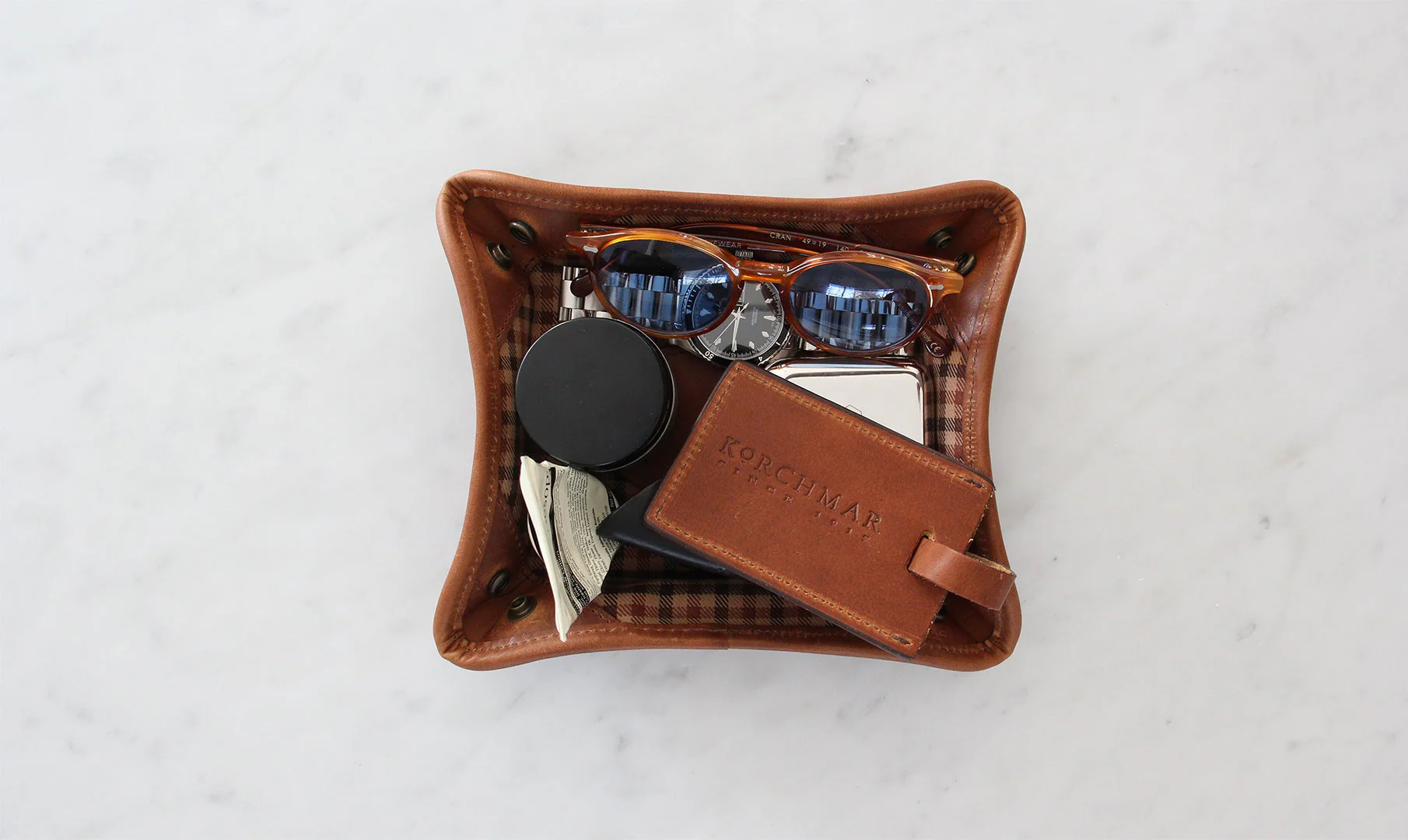 Handcrafted Dunbar Leather Change Tray - Image 5