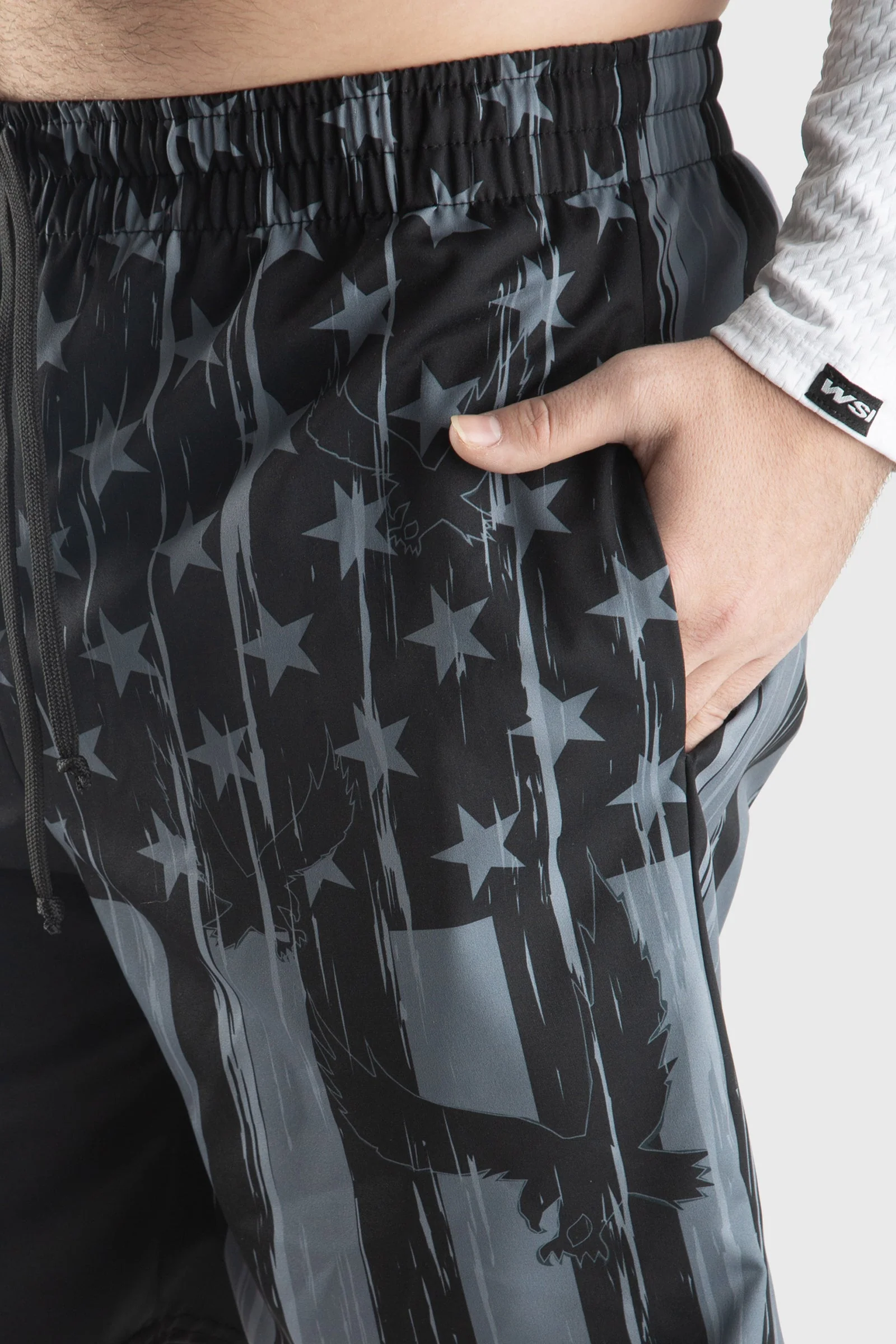 Quick-Dry Eagle Flag Pocketed Swim Trunk - 7.5" Inseam - Image 2