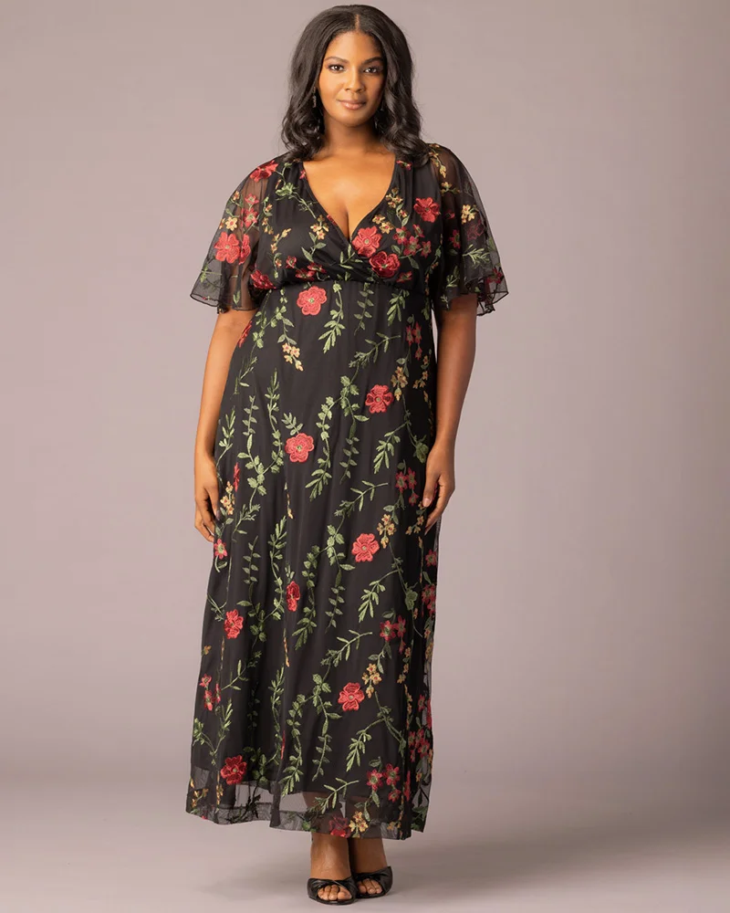 Plus Size Embroidered Elegance Evening Gown - Image 14