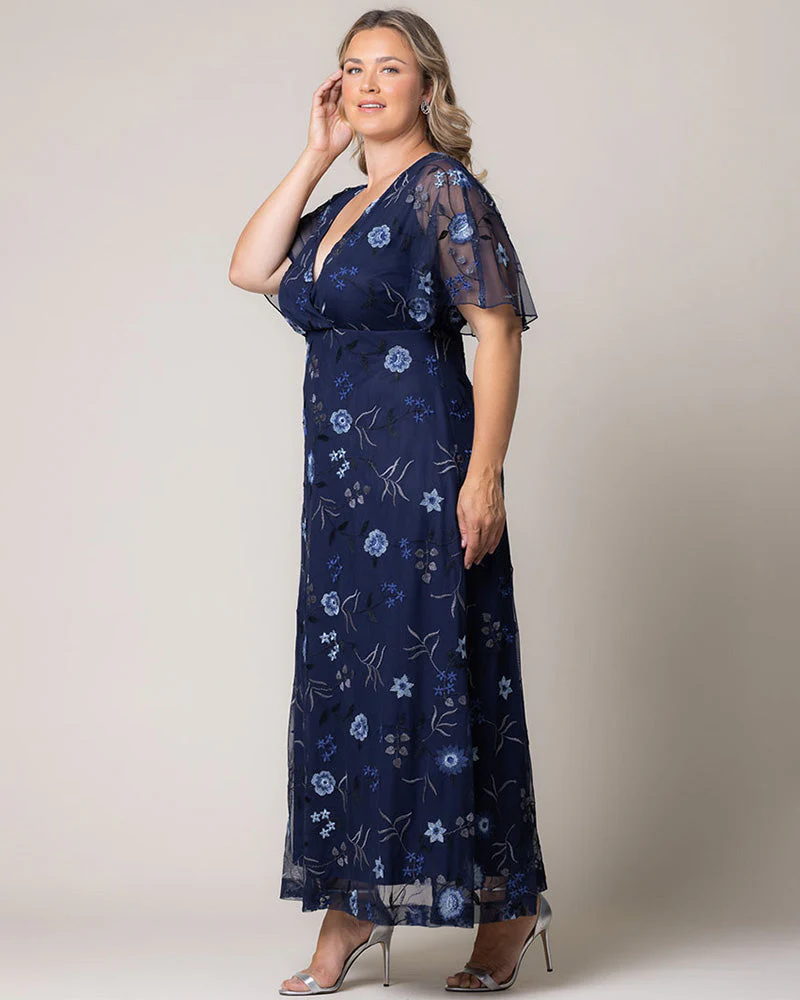 Plus Size Embroidered Elegance Evening Gown - Image 22