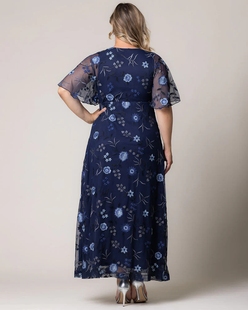 Plus Size Embroidered Elegance Evening Gown - Image 23