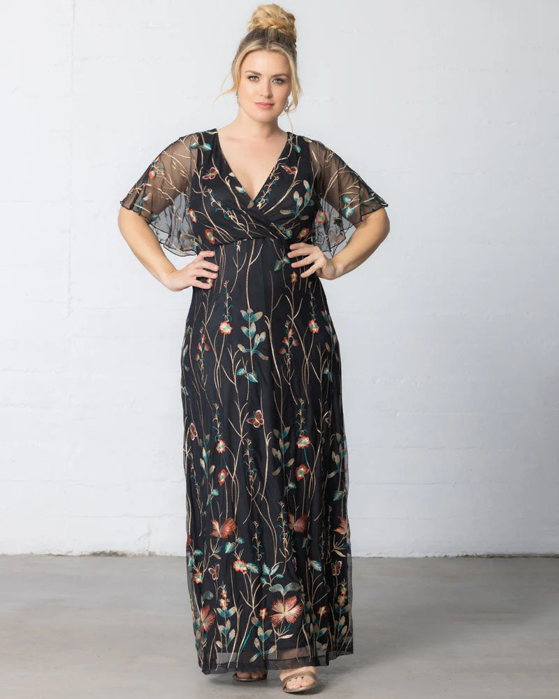 Plus Size Embroidered Elegance Evening Gown - Image 3