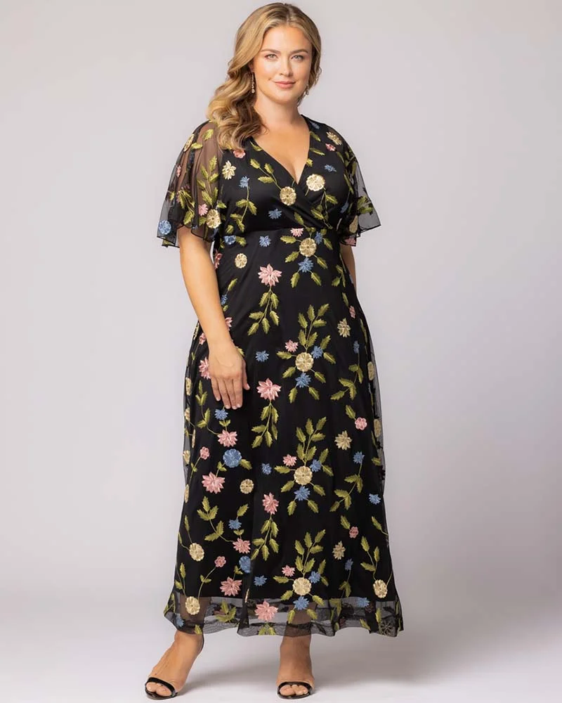 Plus Size Embroidered Elegance Evening Gown - Image 34