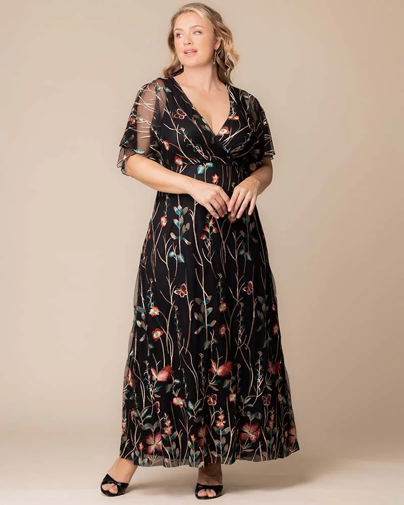 Plus Size Embroidered Elegance Evening Gown - Image 5