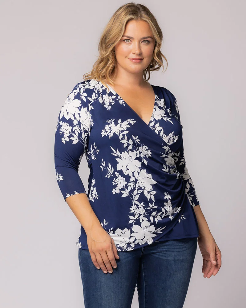 Plus Size Femme Fatale Faux Wrap Top - Image 39
