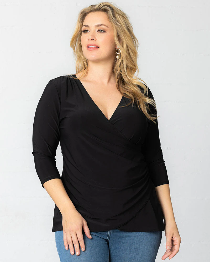 Plus Size Femme Fatale Faux Wrap Top - Image 6