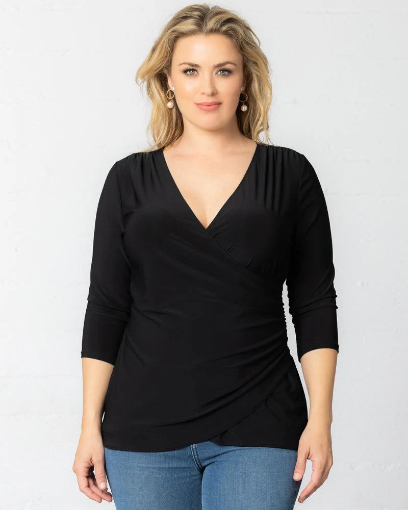 Plus Size Femme Fatale Faux Wrap Top - Image 7