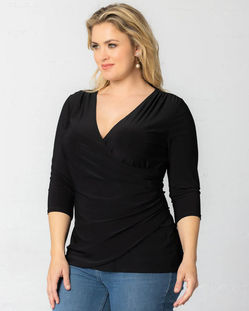 Plus Size Femme Fatale Faux Wrap Top - Image 8