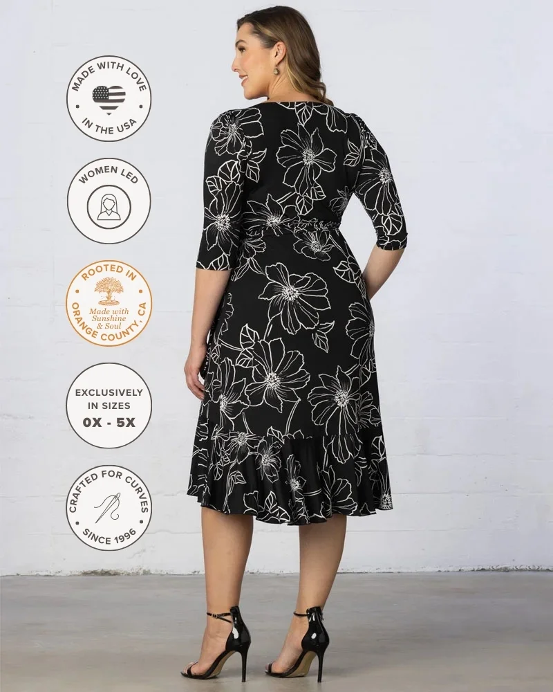 Plus Size Flirty Flounce Wrap Dress - Image 12