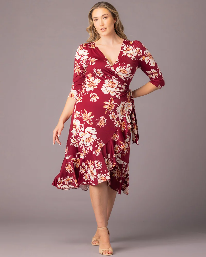Plus Size Flirty Flounce Wrap Dress - Image 17