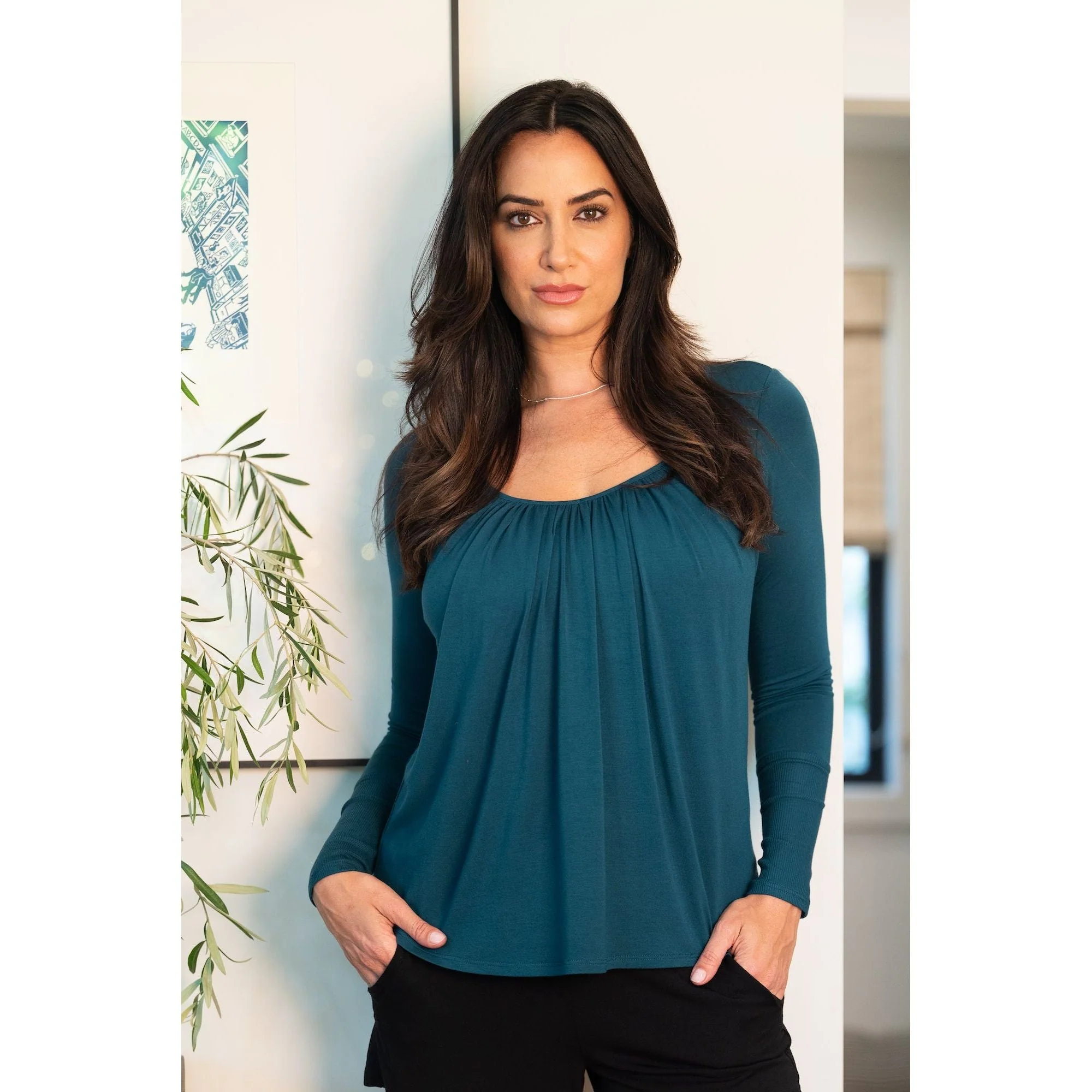 Full Moon Long Sleeve Top with Light Hug Bra-Free Shelf - Image 22
