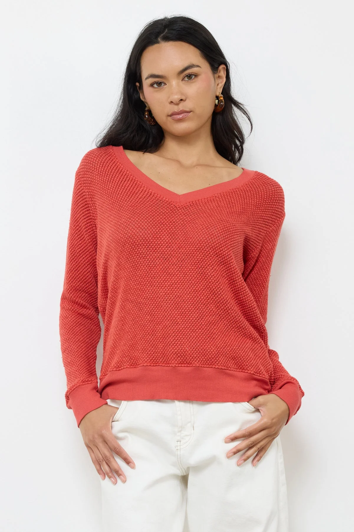 Gabrielle V Neck Mesh Pullover - Image 2