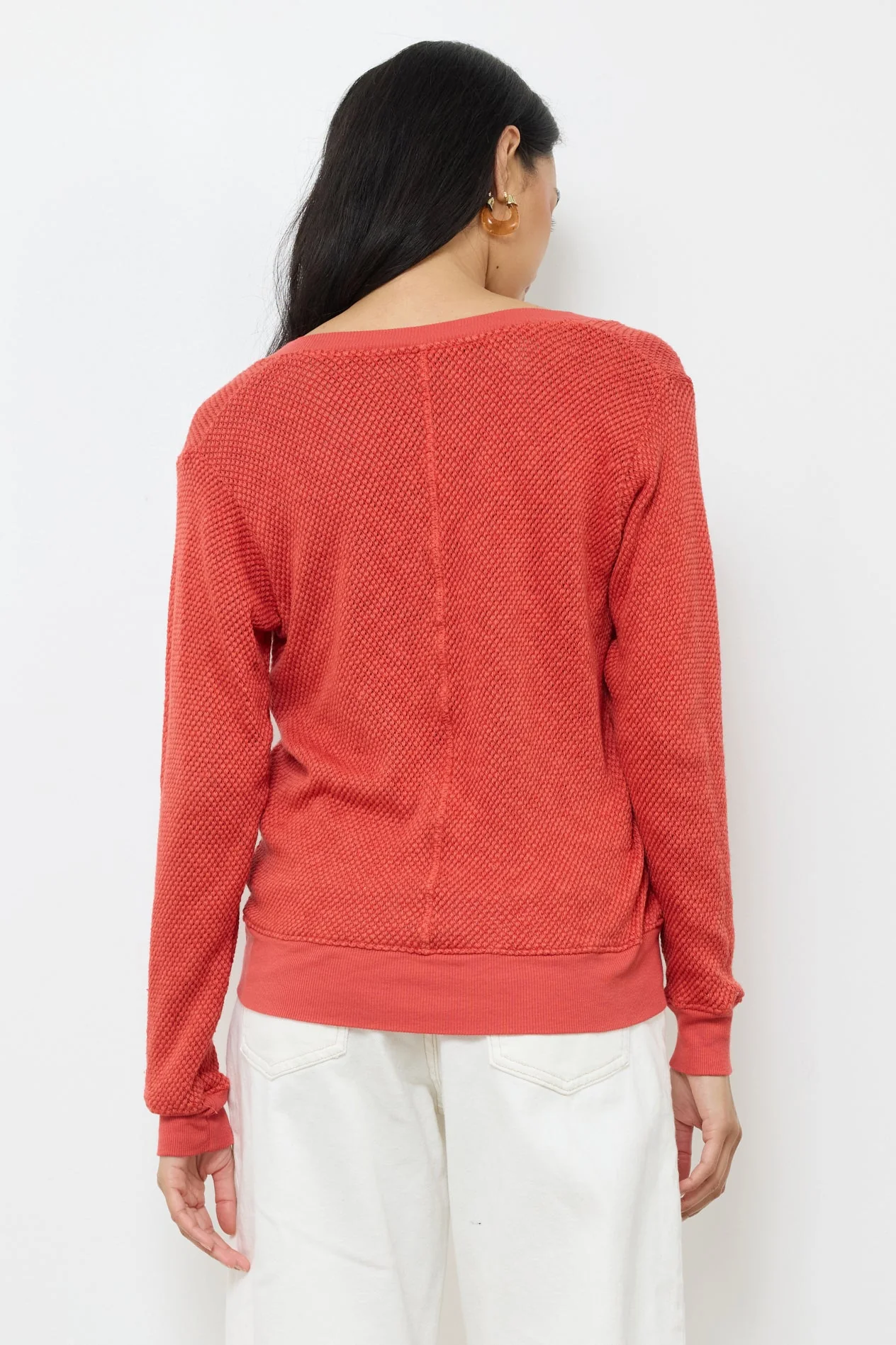 Gabrielle V Neck Mesh Pullover - Image 3