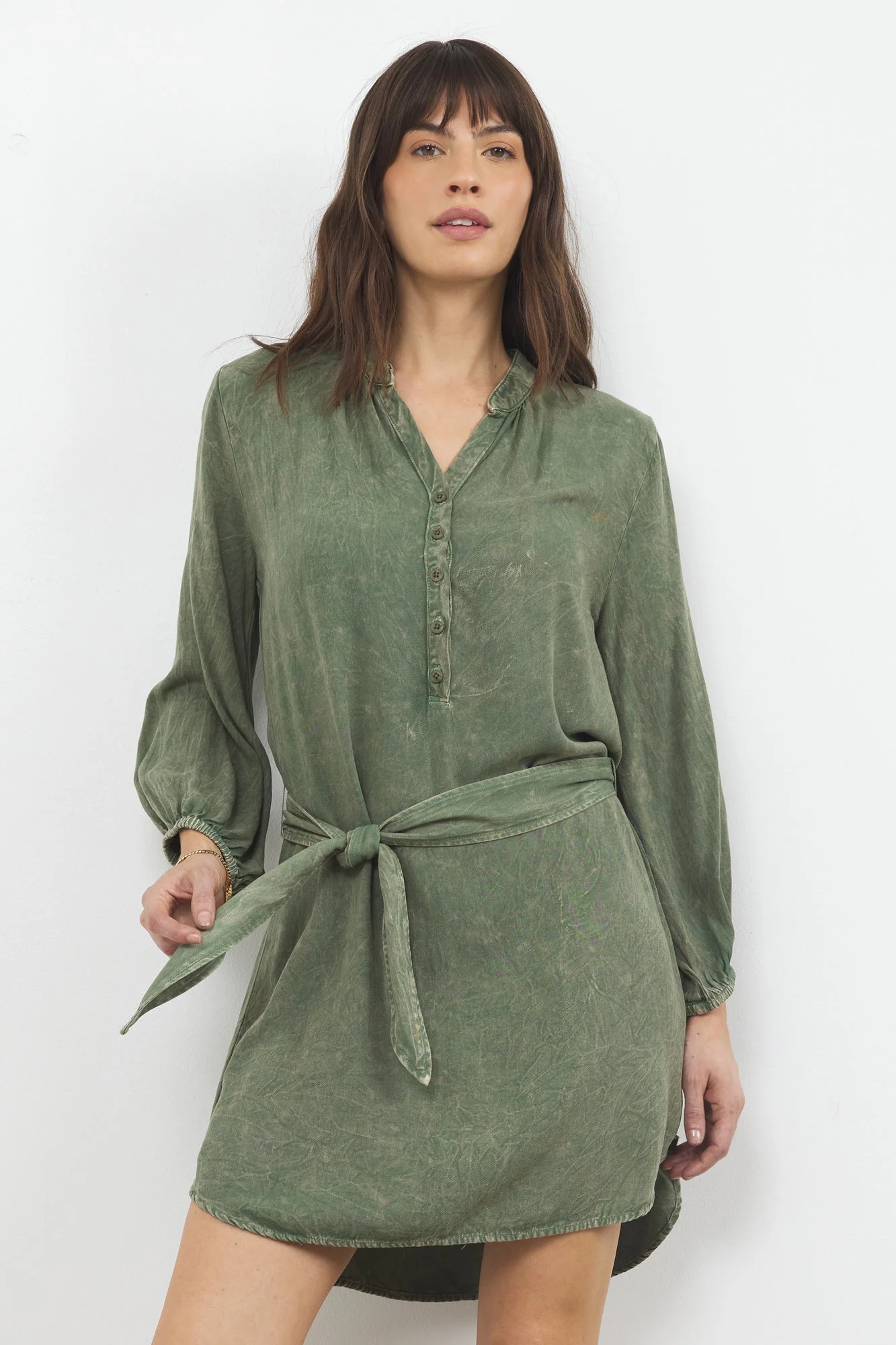 Twill Shirtdress Button Down - Lightweight Rayon - Image 3