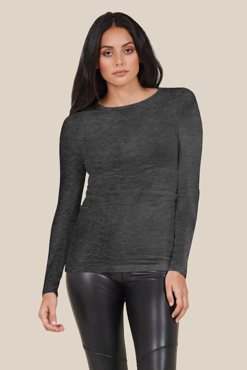 Long Sleeve Crew Neck Cotton T-Shirt - Image 10