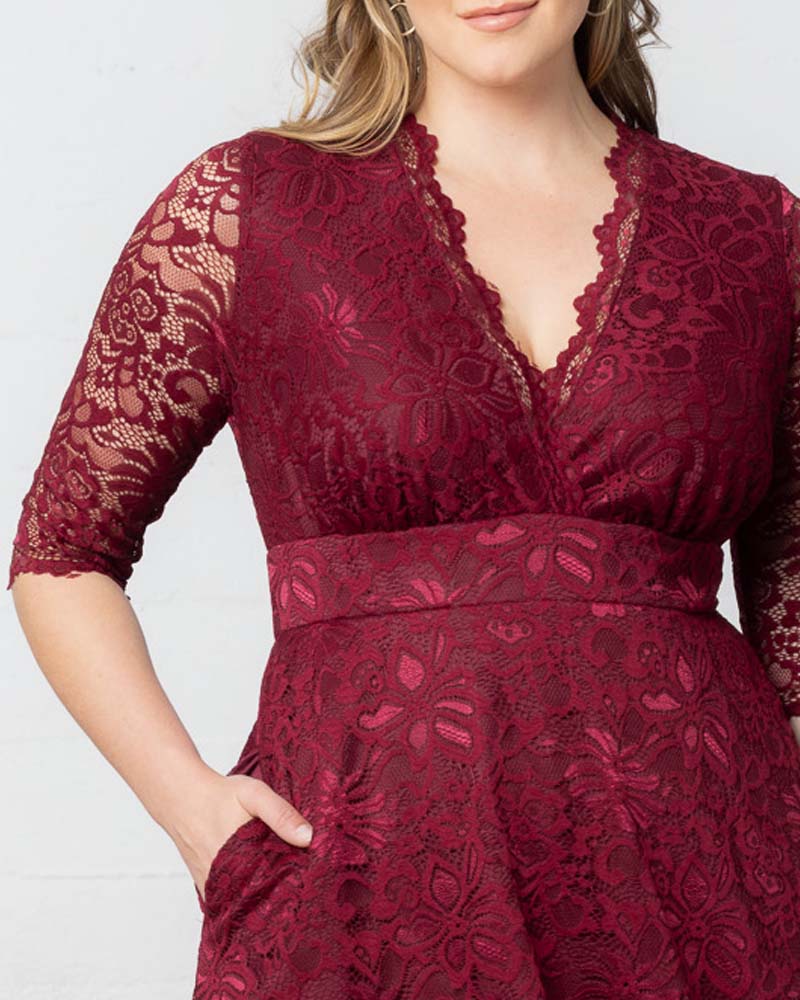Plus Size Maria Lace Evening Gown - Image 25