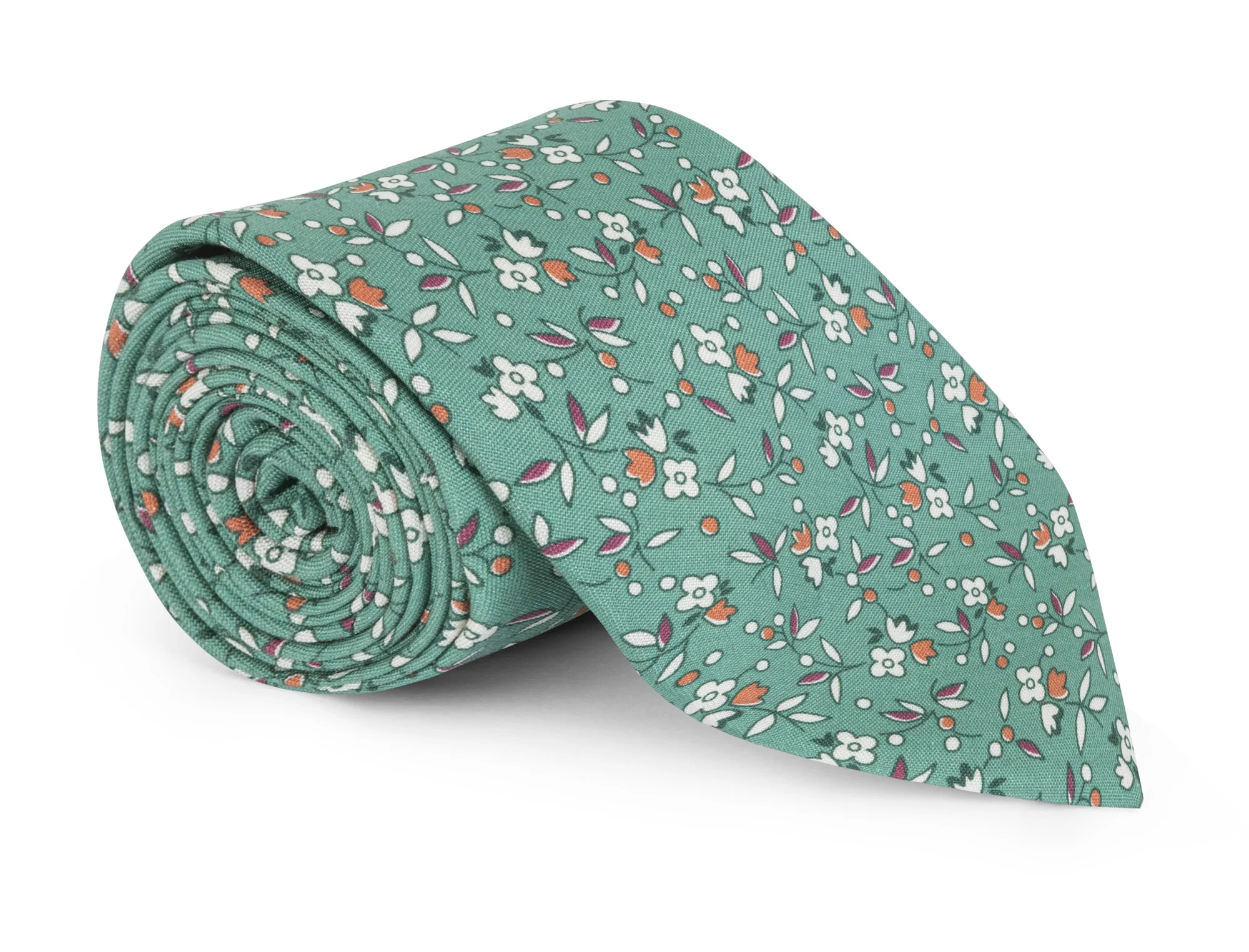 Handmade Mason Seafoam Floral Tie - Silk