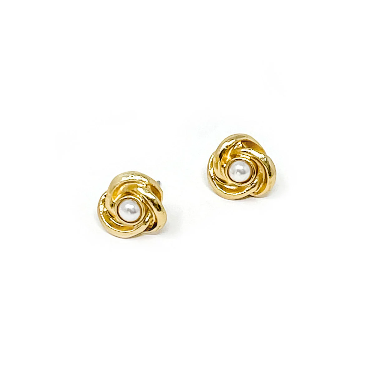 Matte Gold and Pearl Blossom Earrings