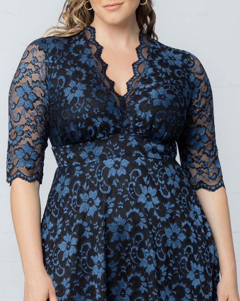 Plus Size Mon Cherie Lace Dress - Image 18