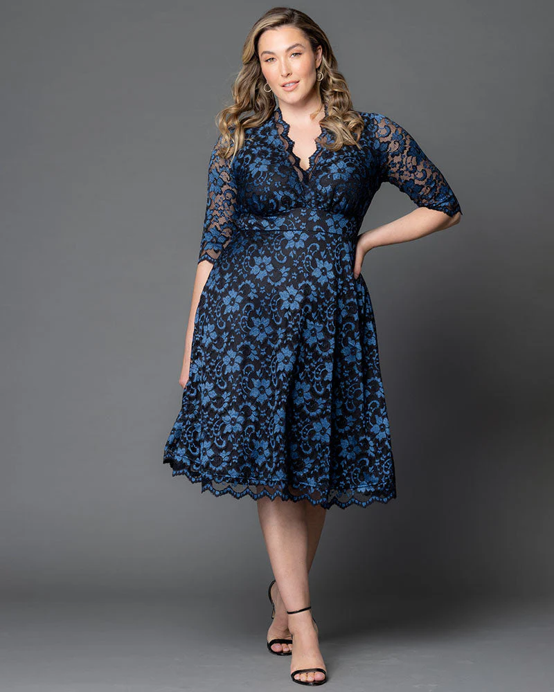 Plus Size Mon Cherie Lace Dress - Image 19